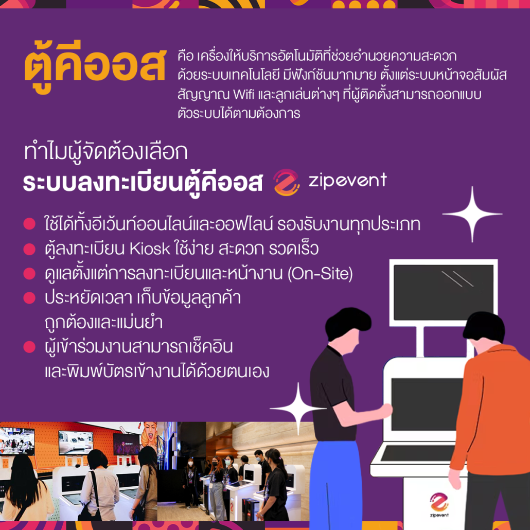 ระบบลงทะเบียนตู้คีออส Zipevent ช่วยผู้จัดได้อย่างไร ?