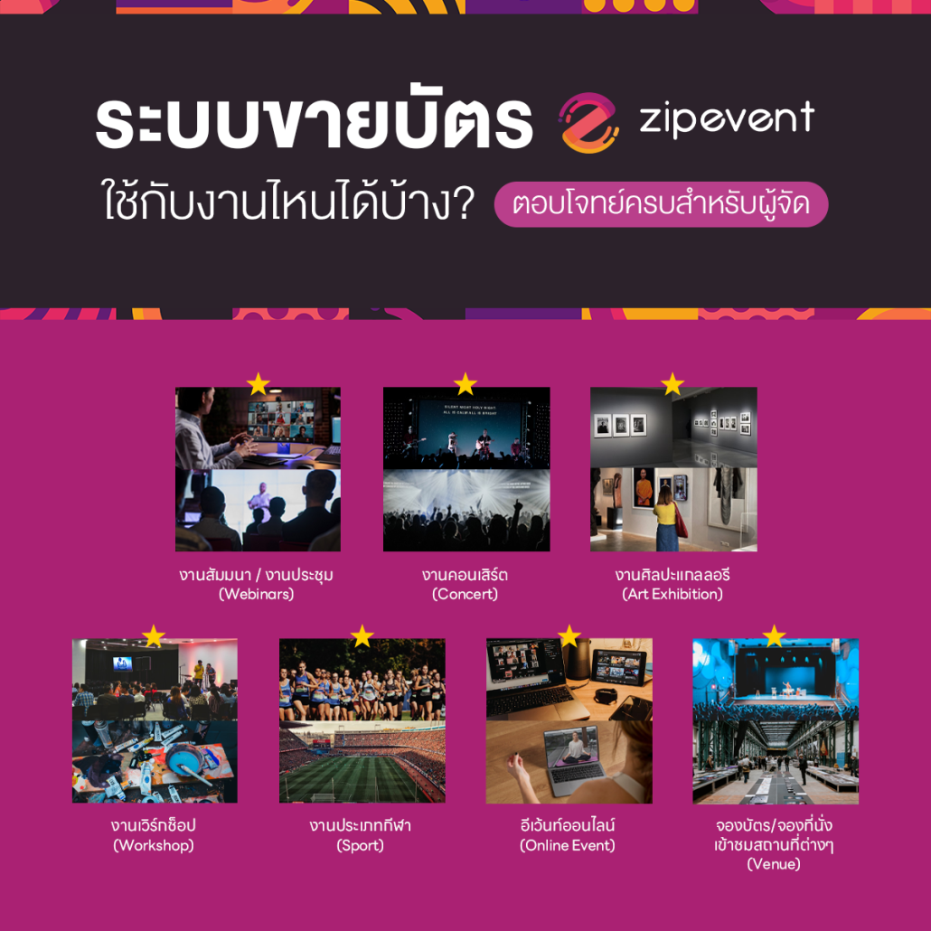 ขายบัตรงานอีเว้นท์ให้โปรกว่าเดิม ! เลือกใช้ ระบบขายบัตร Zipevent
