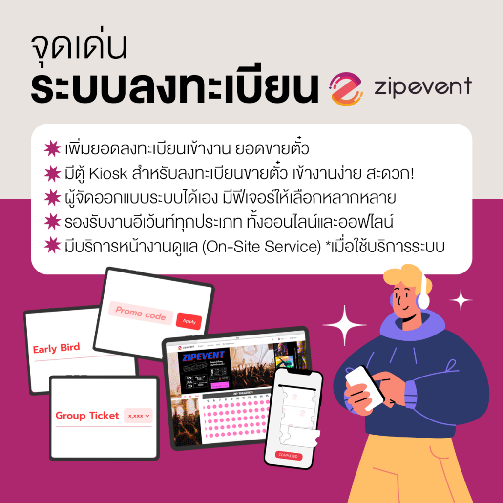 จัดการจุดลงทะเบียนหน้างานให้รวดเร็วและมืออาชีพ! ด้วย ระบบลงทะเบียน Zipevent
