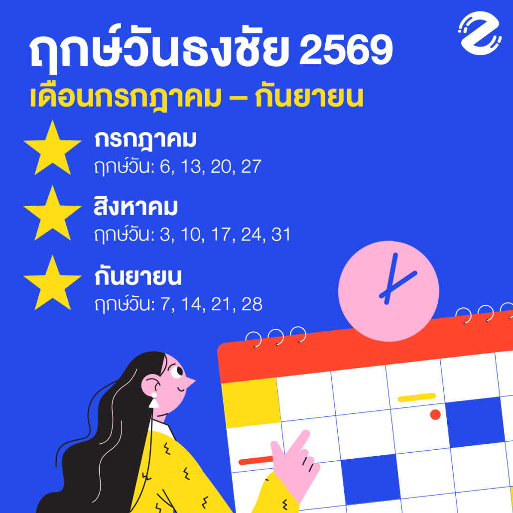 เช็กฤกษ์ดี! วันธงชัย 2569 วันไหนวันดี วันมงคล ทำอะไรก็สำเร็จ Zipevent