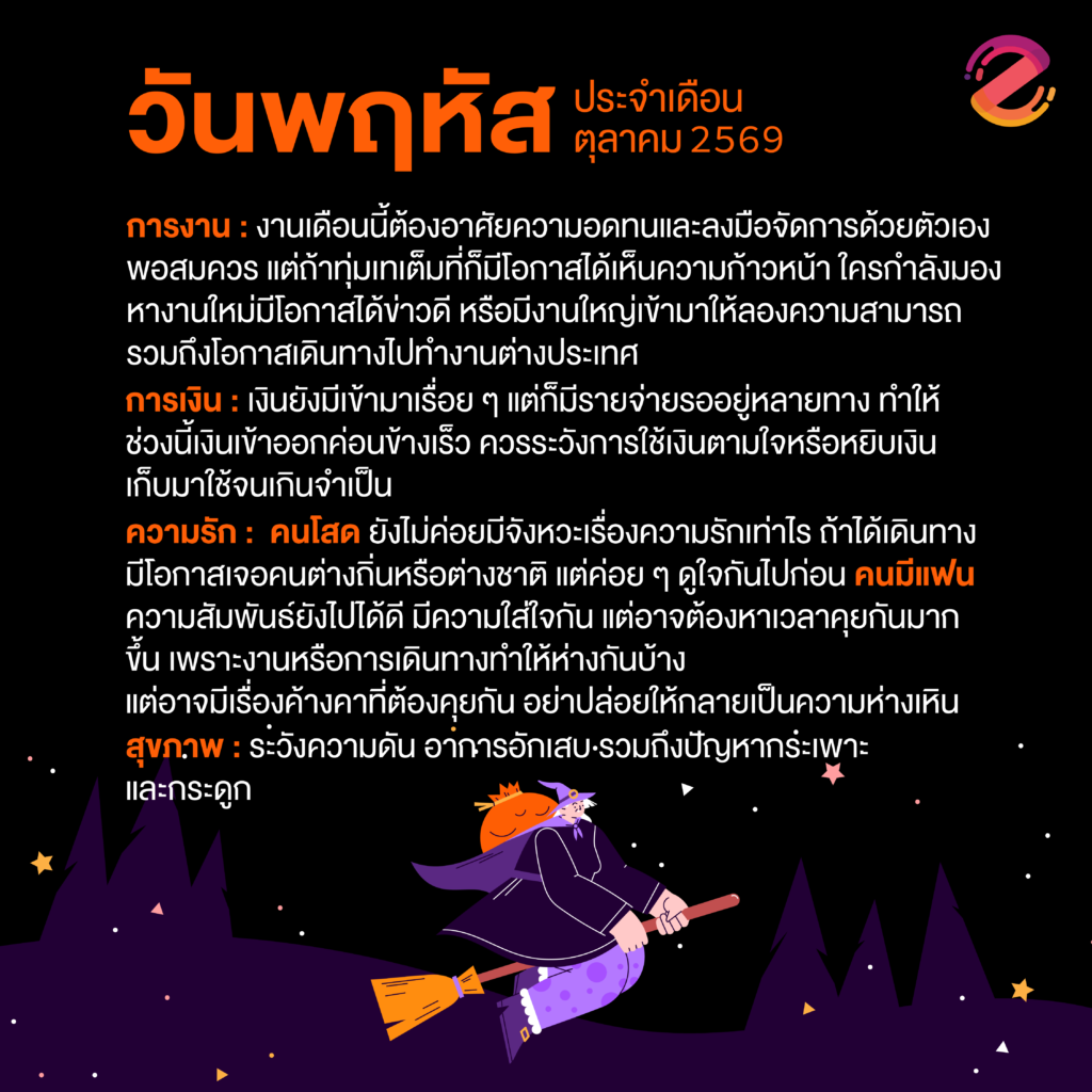 ดูดวงวันเกิด เดือนตุลาคม 2569 ฟรี ! กับ Zipevent เช็กก่อนใคร