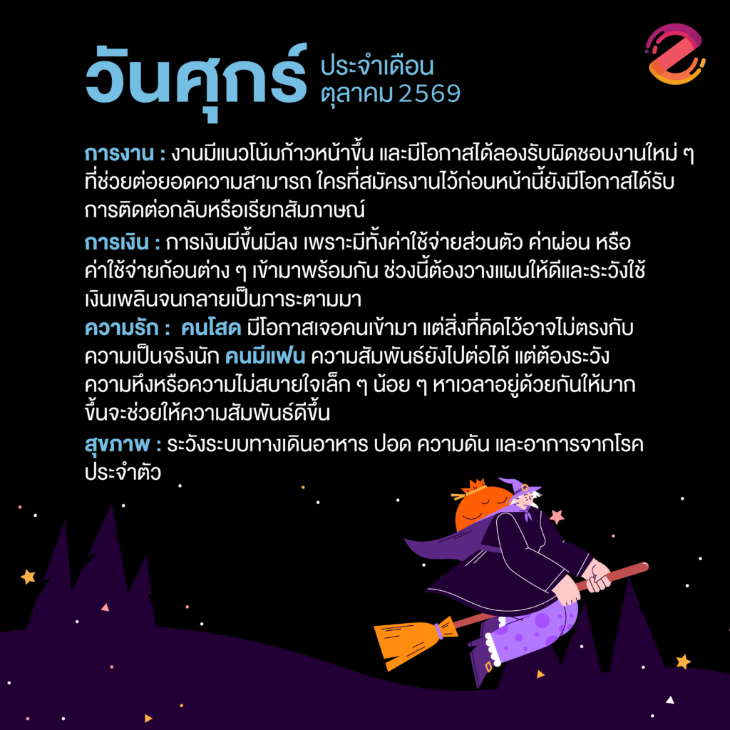 ดูดวงวันเกิด เดือนตุลาคม 2569 ฟรี ! กับ Zipevent เช็กก่อนใคร