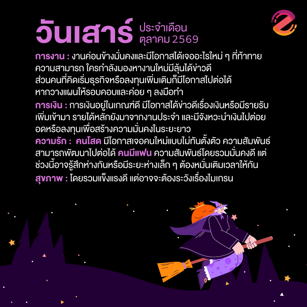 ดูดวงวันเกิด เดือนตุลาคม 2569 ฟรี ! กับ Zipevent เช็กก่อนใคร
