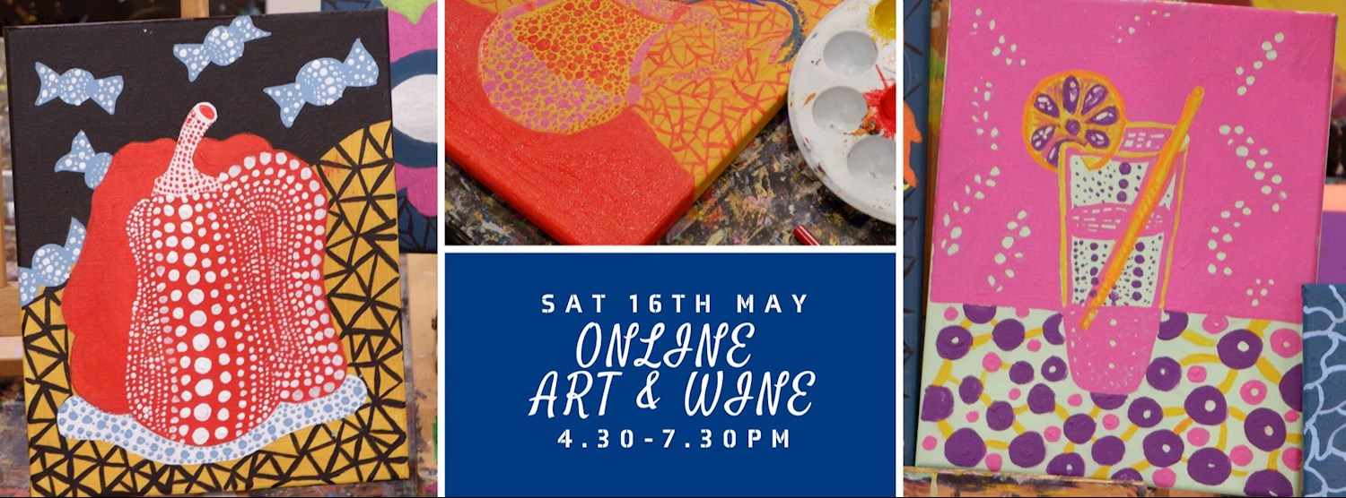 Online Adult Art & Wine - Yayoi’s Objects (acrylics on canvas) Zipevent