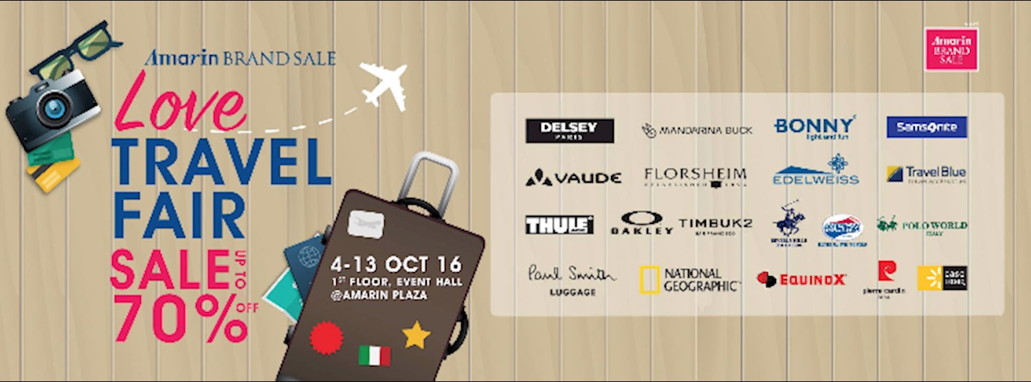 Amarin Brand Sale : Love Travel Fair Sale Up To 90% Zipevent