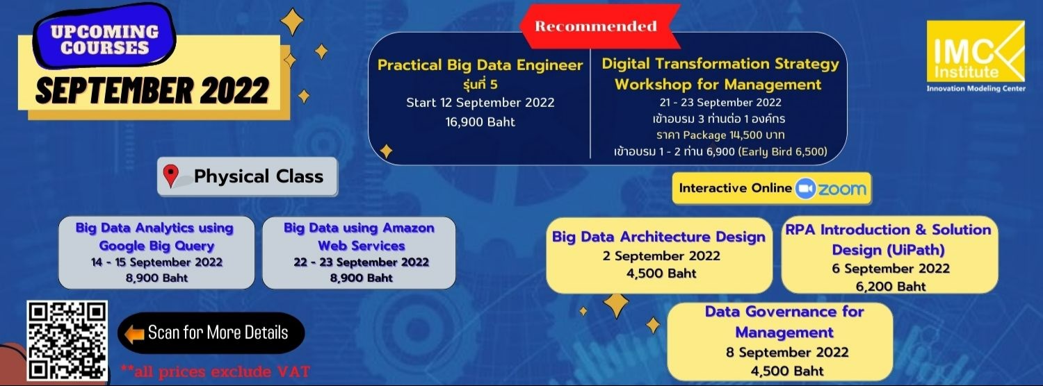 ลับสมองในเดือนกันยายน ห้ามพลาด 7 หลักสูตร ครอบคลุมสาย Big Data Zipevent