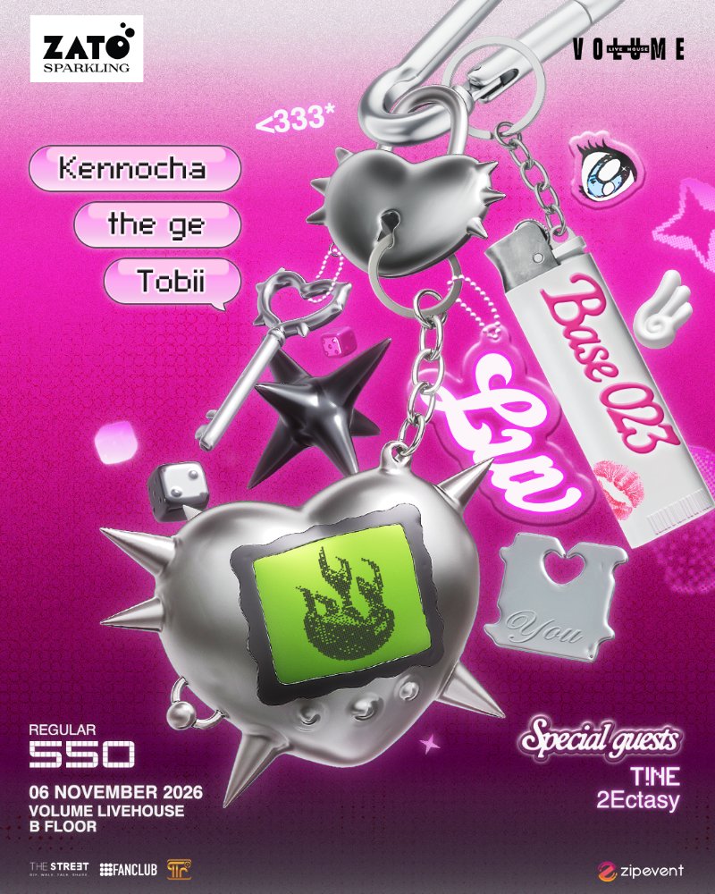 ZATO PRESENTS BASE 023 : Kennocha + the ge + Tobii ▶︎ Special Guests : T!NE + 2Ectasy Zipevent