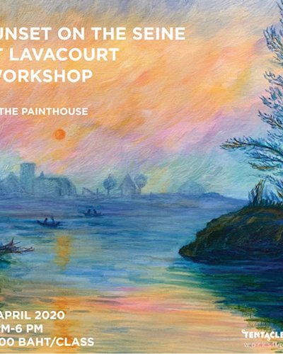 Sunset on the Seine at Lavacourt Workshop - Online Painting Classes by the Painthouse BKK Zipevent