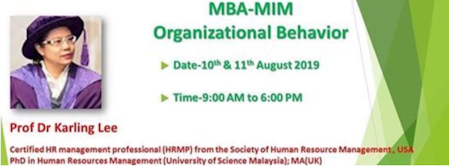 MBA Organizational Behavior Class By Dr.Karling Zipevent