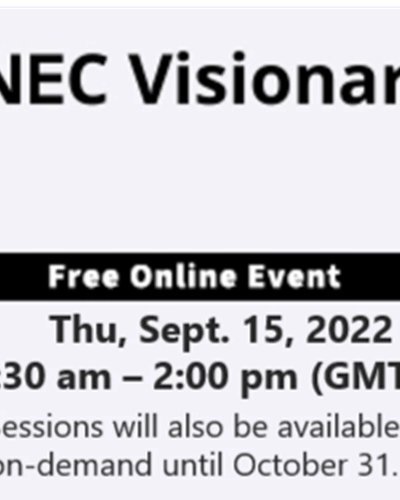 NEC Visionary Week 2022 Zipevent