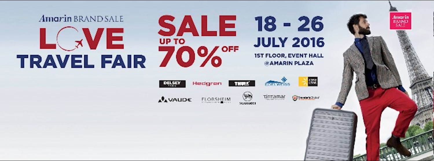 Amarin Brand Sale: Love Travel Fair Sale up to 70% Zipevent
