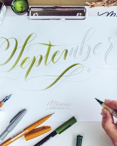 Mini Modern Brush Calligraphy Zipevent