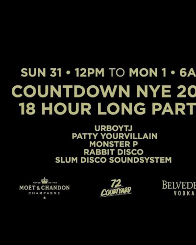 Countdown NYE 2018 at 72 Courtyard Zipevent