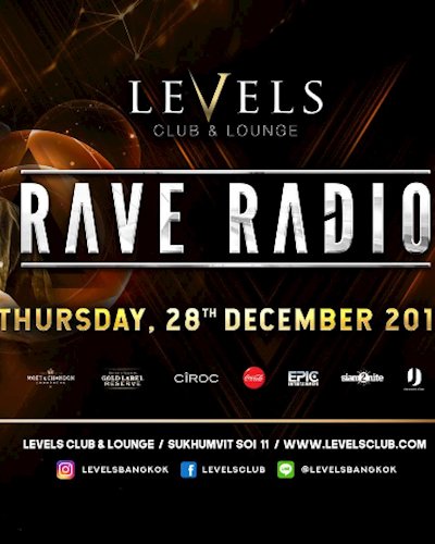 RAVE RADIO at Levels l Thursday 28 December 2017 Zipevent