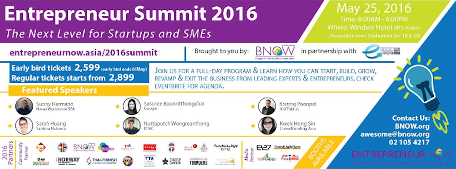 Entrepreneur Summit Thailand 2016 Zipevent