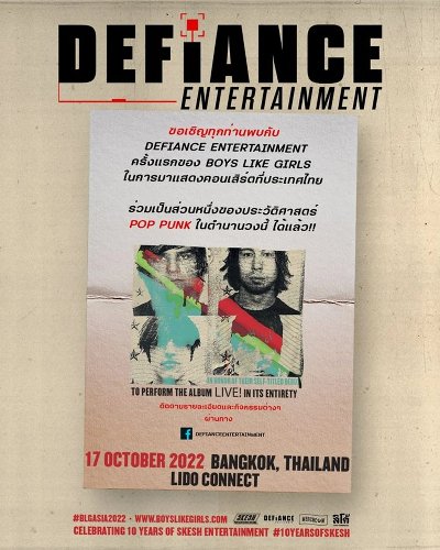 BOYS LIKE GIRLS Live In Bangkok Zipevent