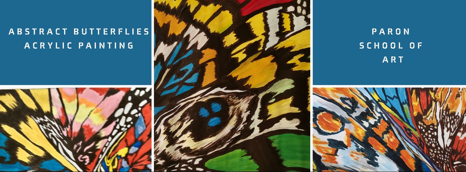 Online Adult Art & Wine - Abstract Butterflies -acrylic painting Zipevent