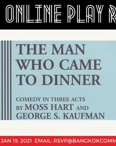 BCT's January 19th Online Play Reading of "The Man Who Came to Dinnner" Zipevent