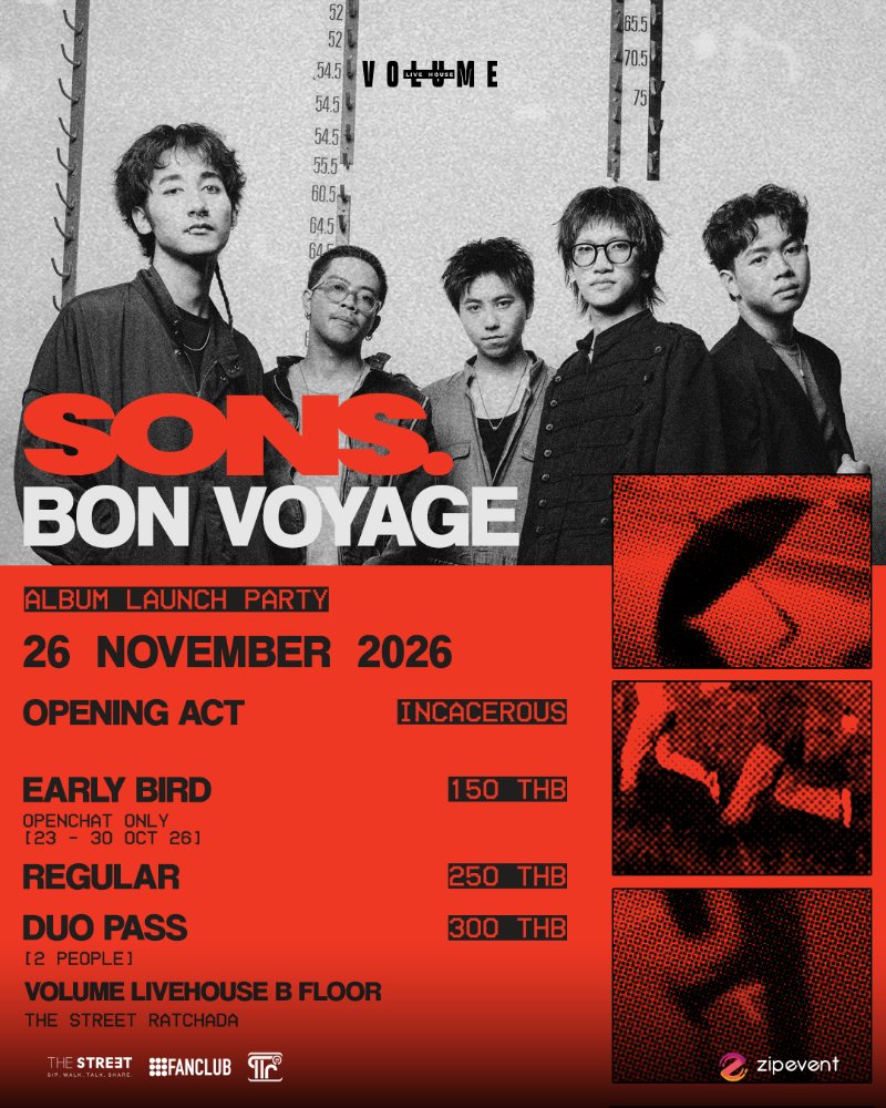 SONS. BON VOYAGE ALBUM LAUNCH PARTY Zipevent