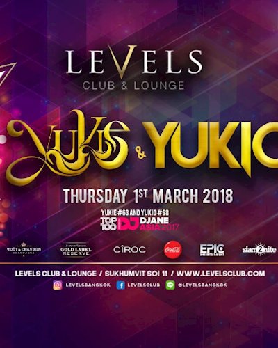 YUKIE & YUKIO at Levels l 1st March 2018 Zipevent