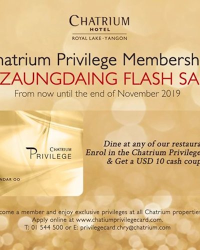 Chatrium Privilege Membership - Tazaungdaing FLASH SALE Zipevent