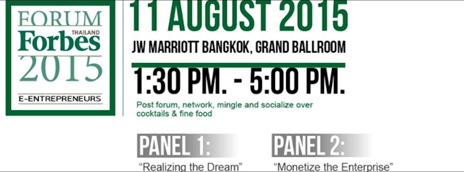 Forbes Thailand Forum E-Entrepreneurs Zipevent