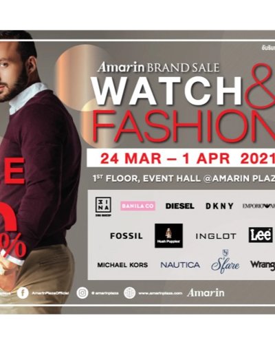 Amarin Brand Sale : Watch&Fashion Sale up to 70% Zipevent