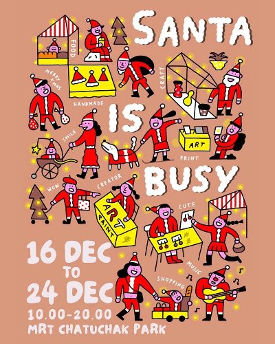 Santa is Busy Art Market Zipevent