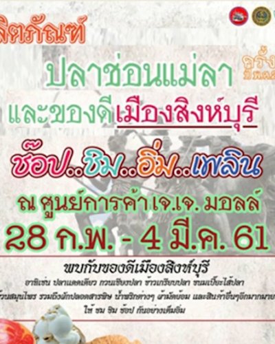 งานผลิตภัณฑ์ปลาช่อนแม่ลา และของดีเมืองสิงห์บุรี Zipevent