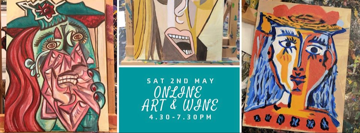 Online Adult Art & Wine Class - Picasso (pastels into paints) Zipevent