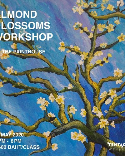 Almond Blossoms - Online Painting Classes by the Painthouse BKK Zipevent