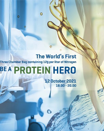 The World’s First Three Chamber Bag containing 12g per liter of Nitrogen "BE A PROTEIN HERO" Zipevent