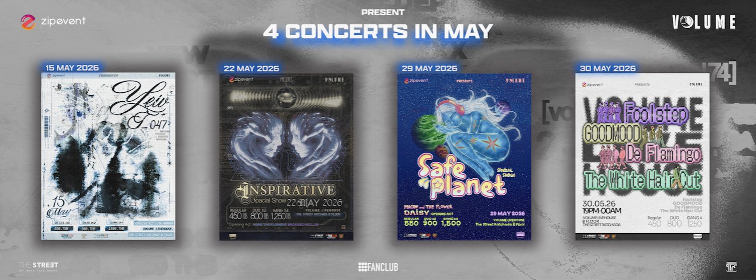 VOLUME LIVEHOUSE B FL - 4 CONCERTS IN MAY Zipevent