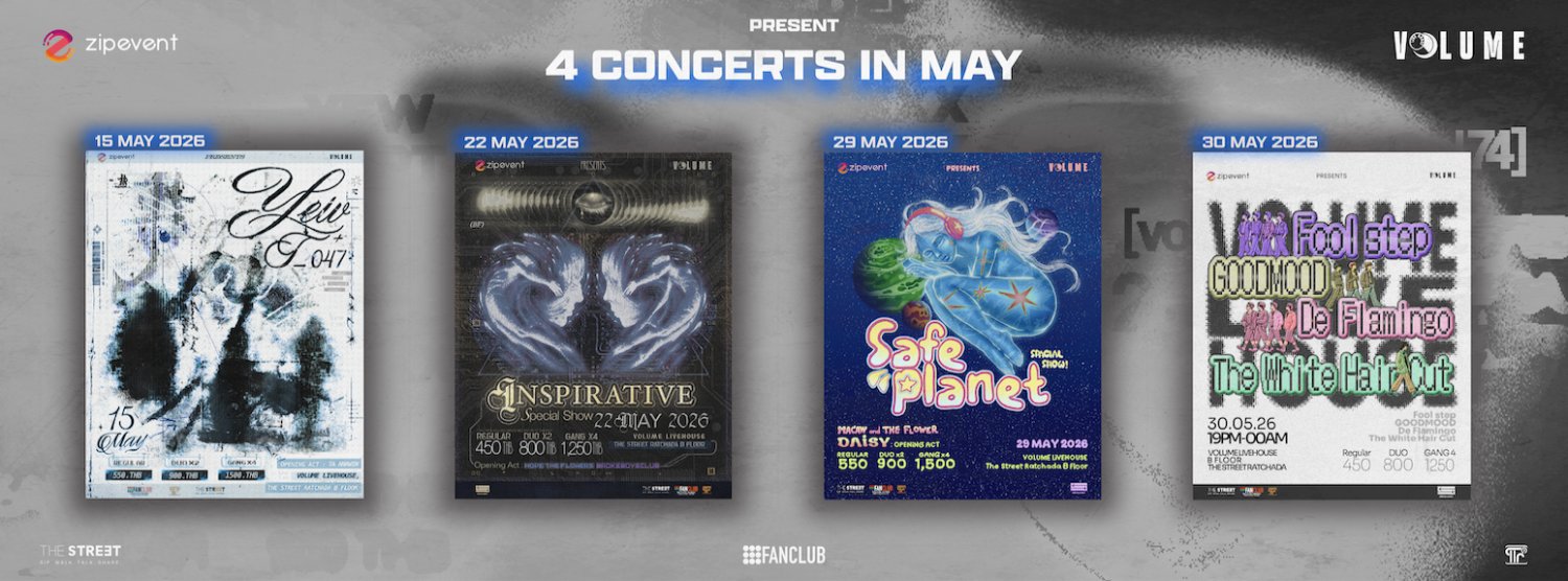 VOLUME LIVEHOUSE B FL - 4 CONCERTS IN MAY Zipevent