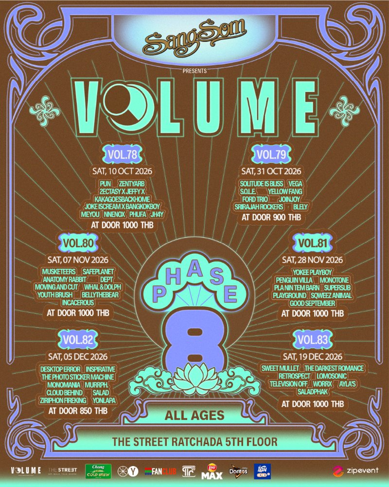 AT DOOR TICKET - SANGSOM PRESENTS VOLUME PHASE 8 Zipevent