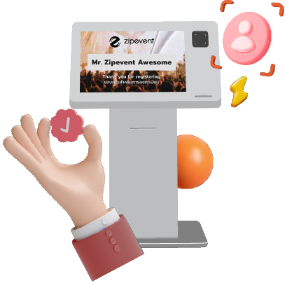 Illustration showing self-service check-in kiosk