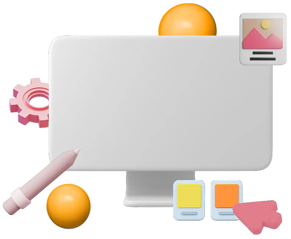 Illustration of a customizable landing page on a computer screen