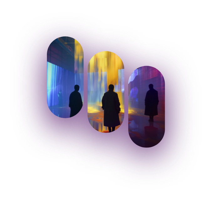 Image panels representing a museum exhibit